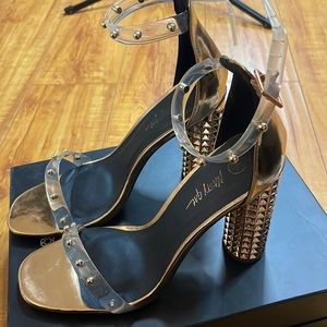 Nasty Gal Gold Spike Heels Chunky